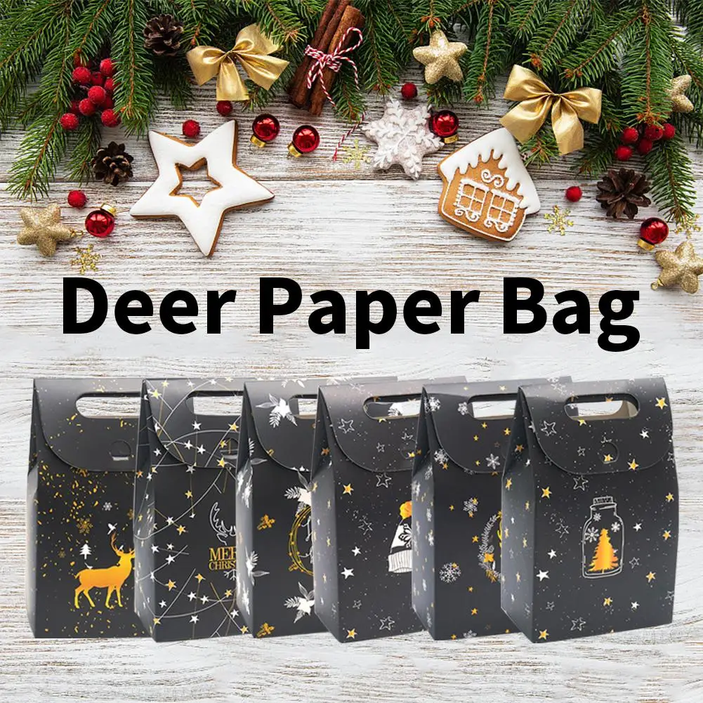 Сумки для хранения конфет бумажный пакет с изображением ночного неба оленя