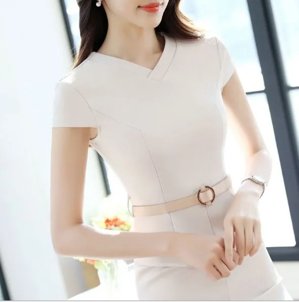 Plus Size Women Business Dress Suit Office Outfit Formal Jacket with Knee Length Dress Womens Two-piece Suits 2 Piece Set 5XL