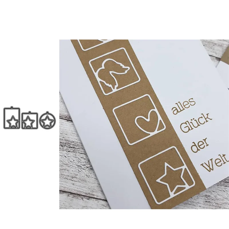 

JC Star Rectangle Circle Square Metal Cutting Dies for Scrapbooking Die Cut Craft Stencil Handmade Card Make Model Mould Decor