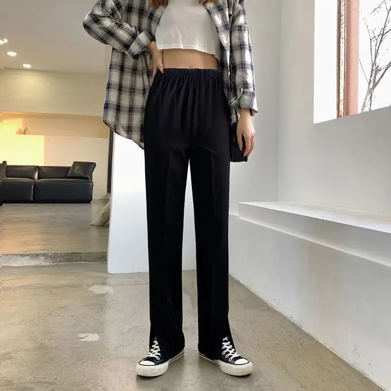 

Women's summer new high waist slim casual student fashion straight pants