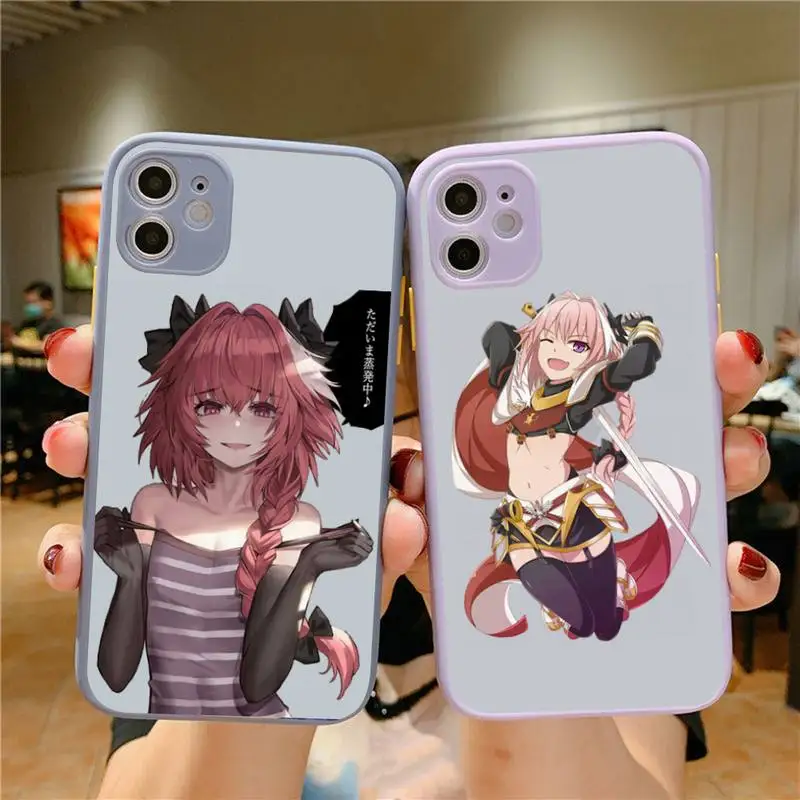 

YNDFCNB Astolfo Anime Gir Phone Case For iphone 12 11 13 Pro Max X XS Max XR 7 8 6 Plus 12mini Translucent Matte Shockproof Case