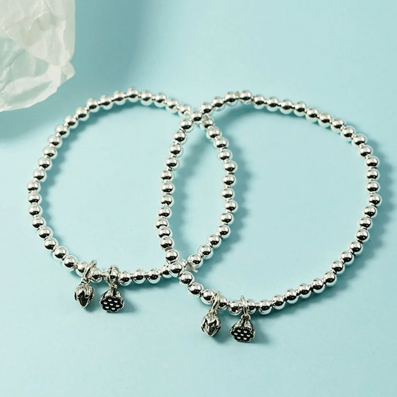 

New 925 Sterling Silver Fashion Jewelry Seedpod Of The Lotus Lotus Seed Lotus Chain Women's Chain Bracelet
