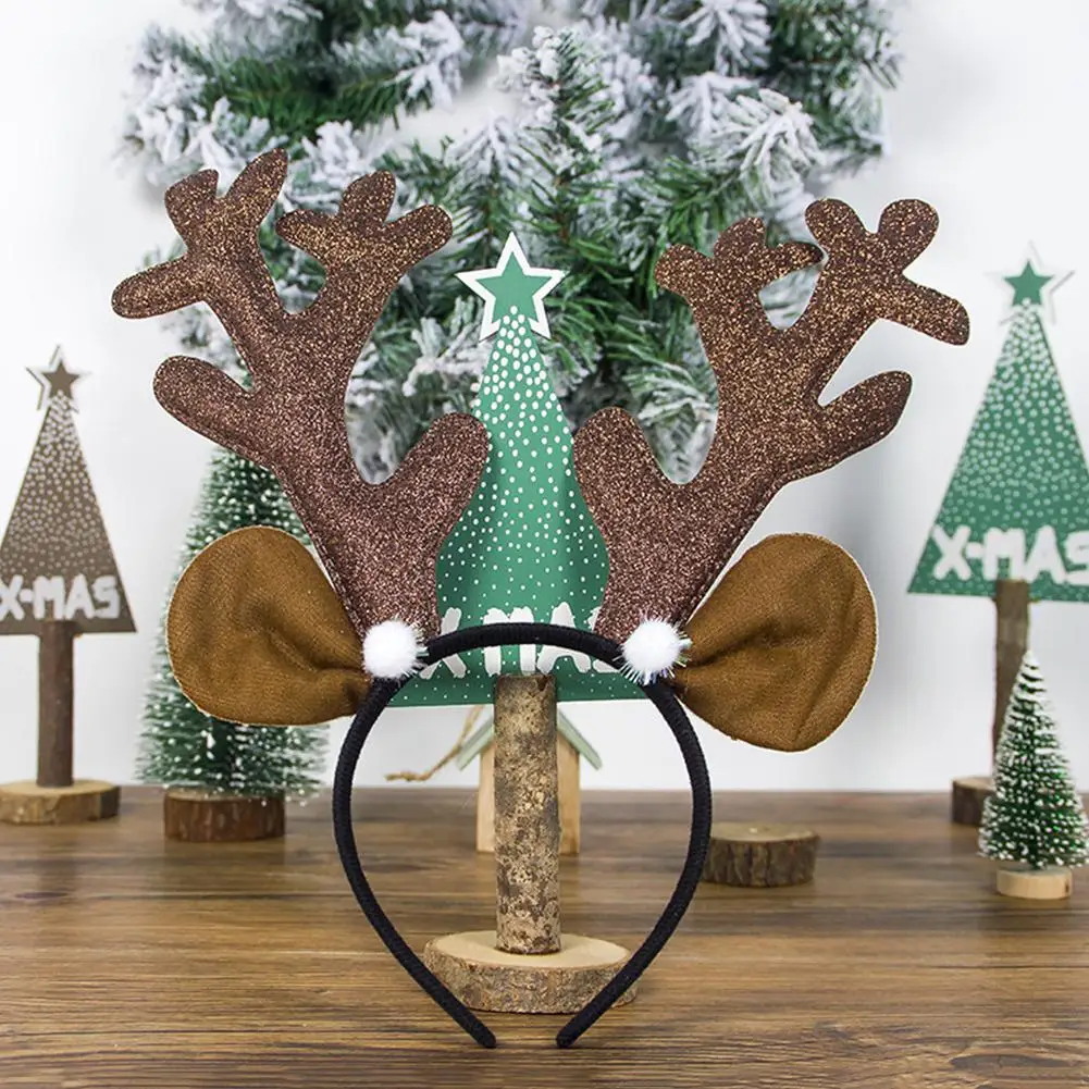 Новогодние повязки украшения ткани прекрасный Рождественский олень оленьи рога