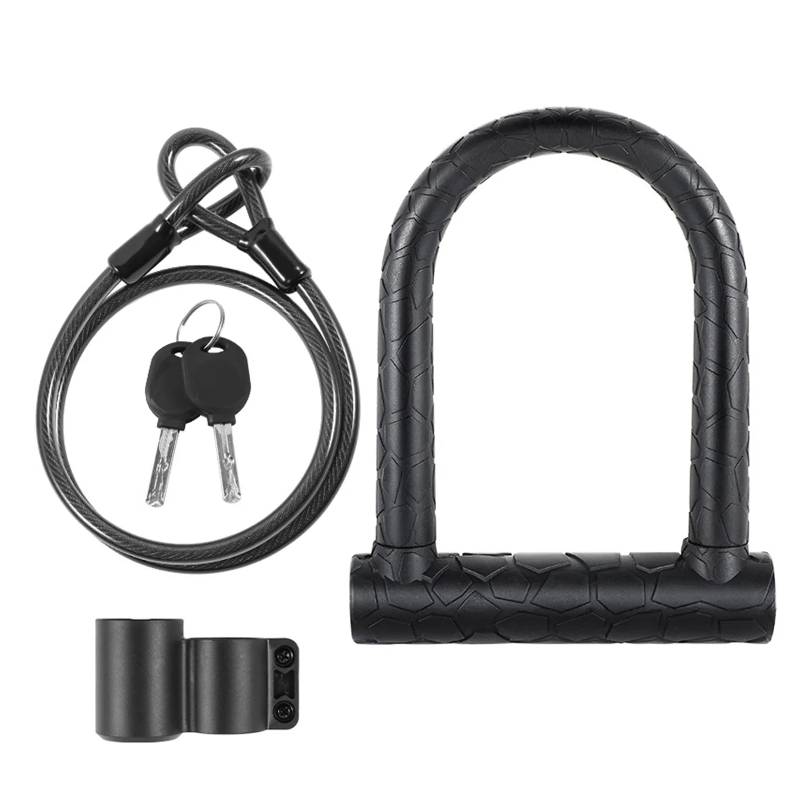 

Motorcycle Bike Security Lock Set Practical Bicycle Cable Lock Anti-theft Bicycle U Lock With Keys & Loop Cable Bike Qualified