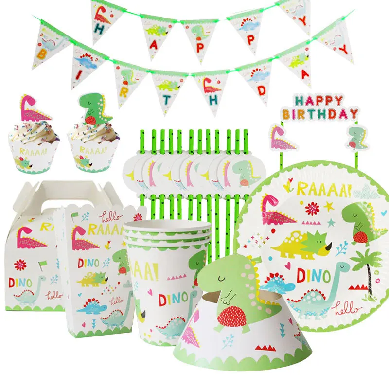 Динозавров тематическая вечеринка на день рождения набор посуды одноразовые