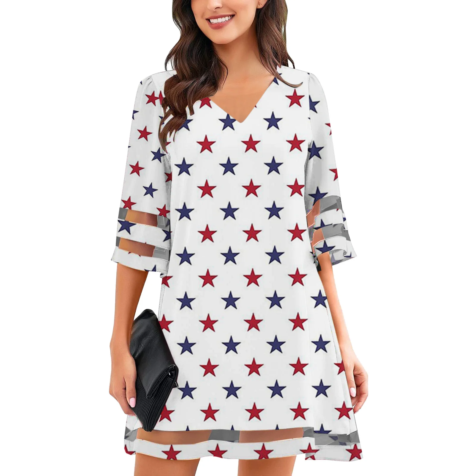 

2021 Summer New Fashion Digital Printing Temperament Commuter Loose Beach Plus Size Office Casual Dress Elegant Ladies Dresses