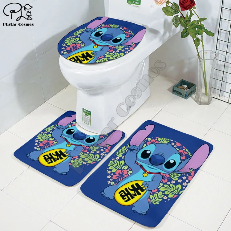 cartoon funny 3d printed bathroom pedestal rug lid toilet cover bath mat set drop shipping style 1 free global shipping
