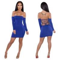2021 new european and american womens lace up tube top dress long sleeved hip skirt with backpack