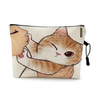 cute kissing cat makeup bag with printing pattern cute organizer bag pouchs for travel bags pouch womens cosmetic bag