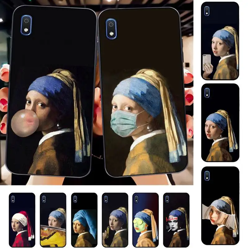 

FHNBLJ Girl With A Pearl Earring Vermeer Phone Case for Samsung A51 01 50 71 21S 70 31 40 30 10 20 S E 11 91 A7 A8 2018