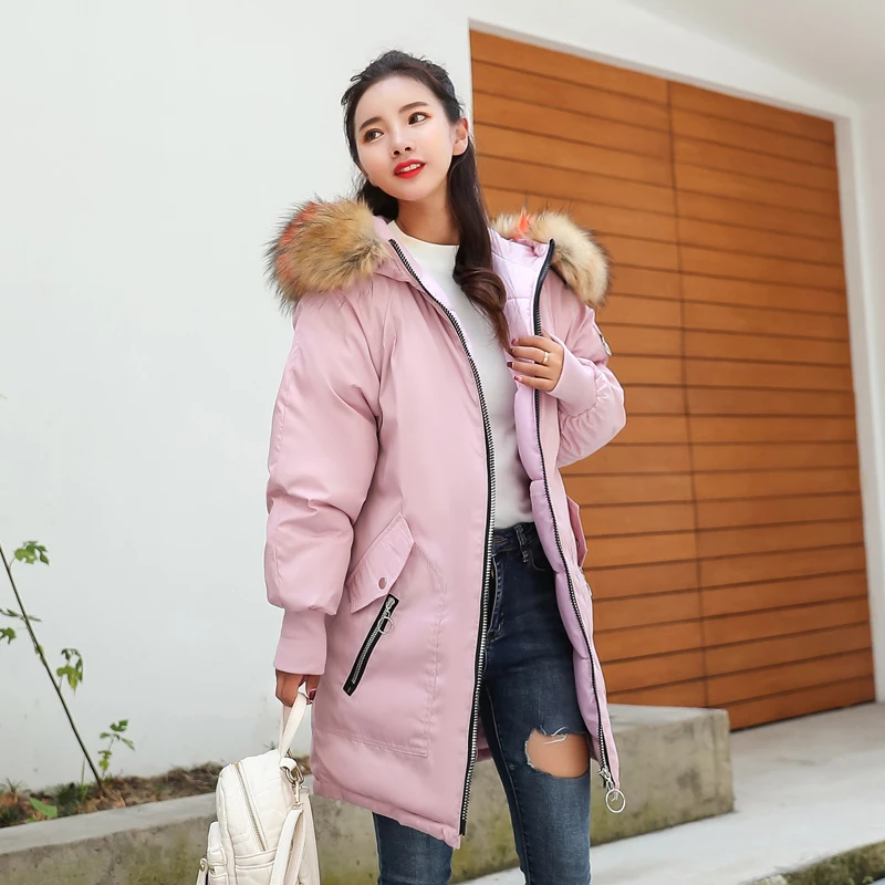 Cotton Padded Coat Women Tops Long Parka Big Hair Collar Casual Plus Size Clothes 2020 Embroidery Winter Jacket Female J080 | Женская