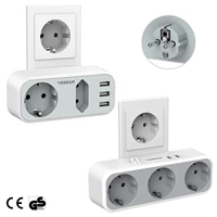 tessan 5 in 1 multiple socket power strip with onoff switch 3 usb ports 1 eu outlet and 1 defr outlet 3600w16 a for home
