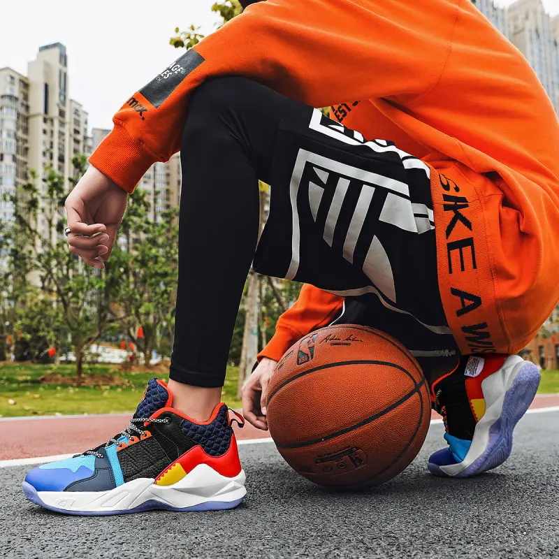 High top Breathable Mesh Basketball Training Shoes Men Superstar Unisex Basketball Shoes Fashion Street Athletic Male Sneakers