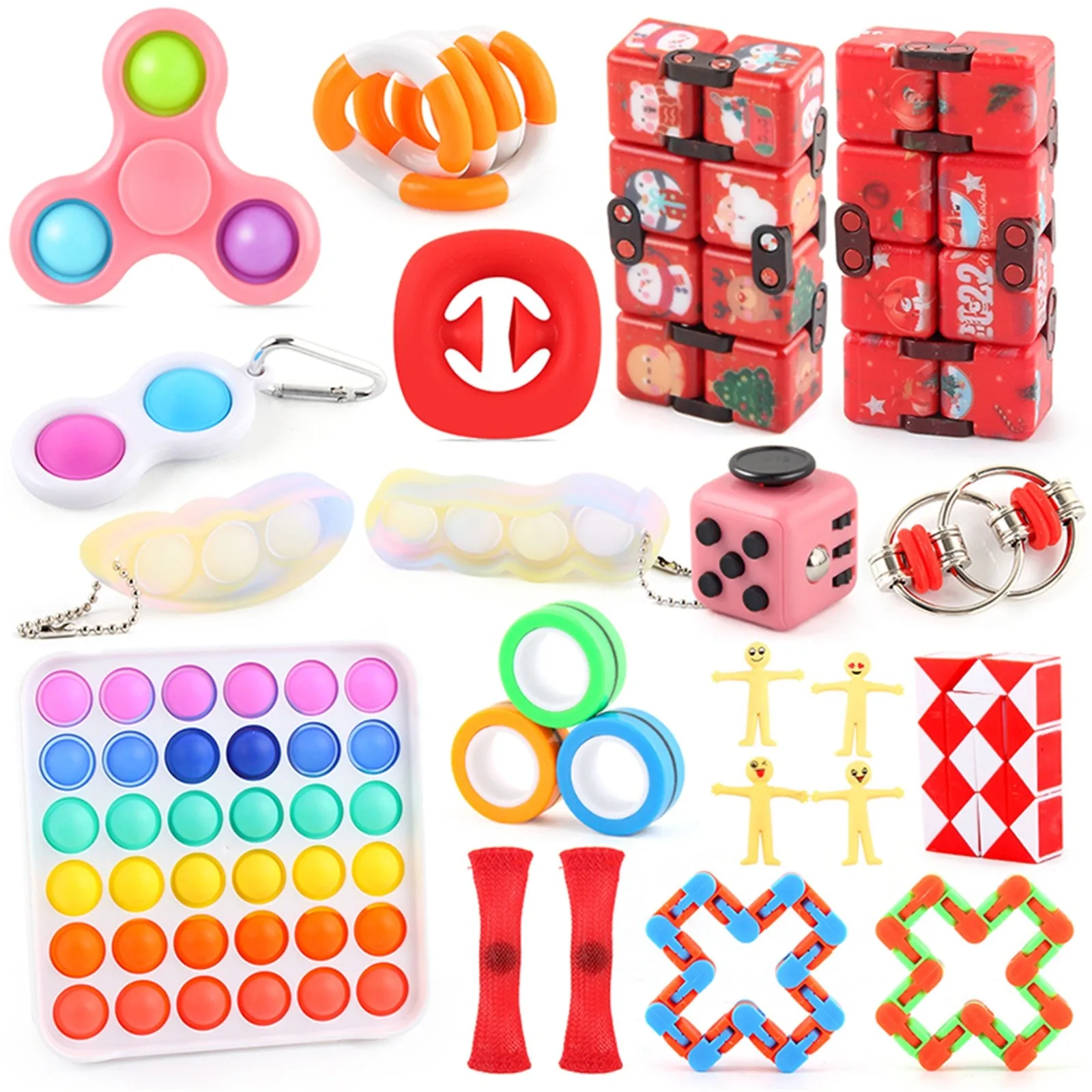 

24pcs Fidget Toys Pack Mystery Box Advent Calanders Surprise Christmas Gift Box Antistress Simple Dimple 2022 Novelty Gifts Xmas