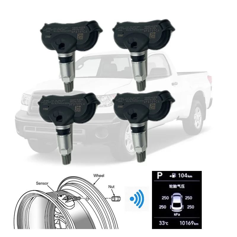 

4 pcs For Toyota Sequoia Tundra TPMS Tire Pressure Monitor Sensor 315MHZ 42607-0C070 426070C070 tpms systems pressure