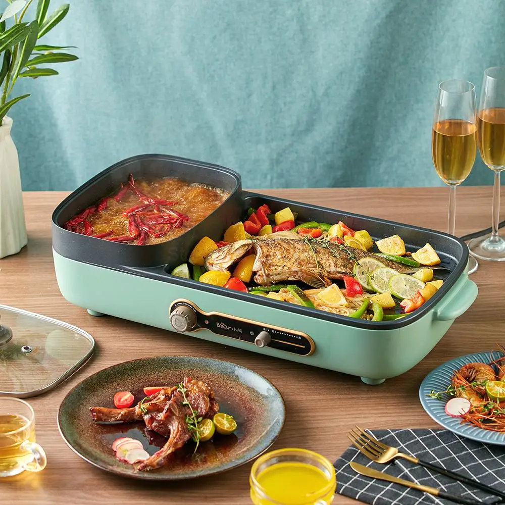 Горячий горшок для барбекю один горячего электрическая сковорода выпечки