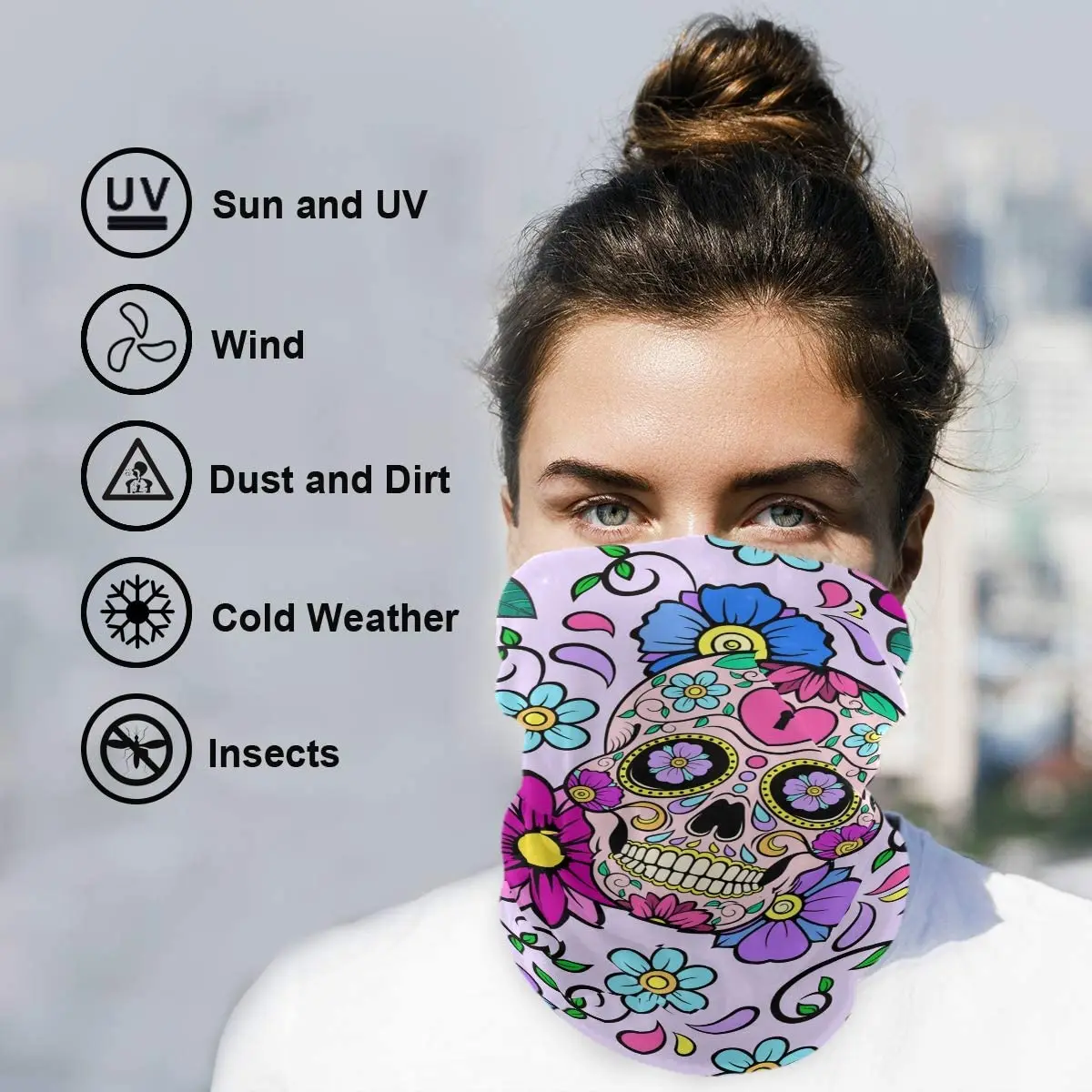 Страшный череп маска для лица повязка на голову летняя шею бандана с защитой от