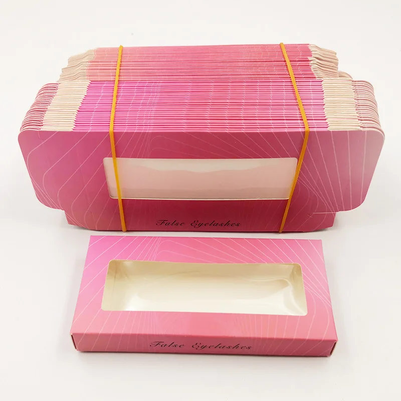 

30/50/100/200pcs brand new holographic punching box soft paper eyelid fake eyelet packaging