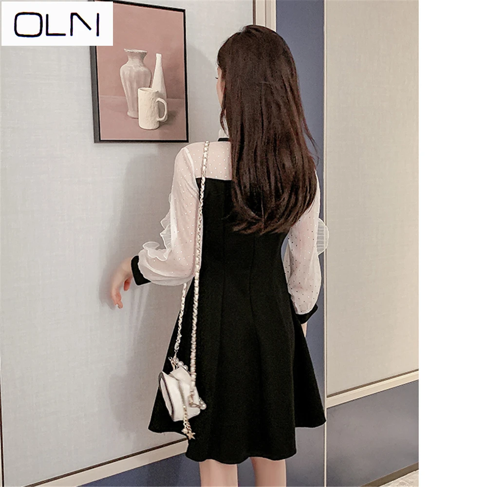 Платье OLN осень-зима корейское платье vestidos Новое поступление оптовая продажа