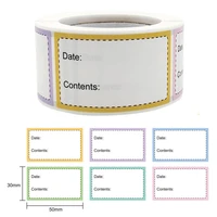 1 roll self adhesive removable freezer refrigerator food storage paper sticker labels white date stickers for home storage tags