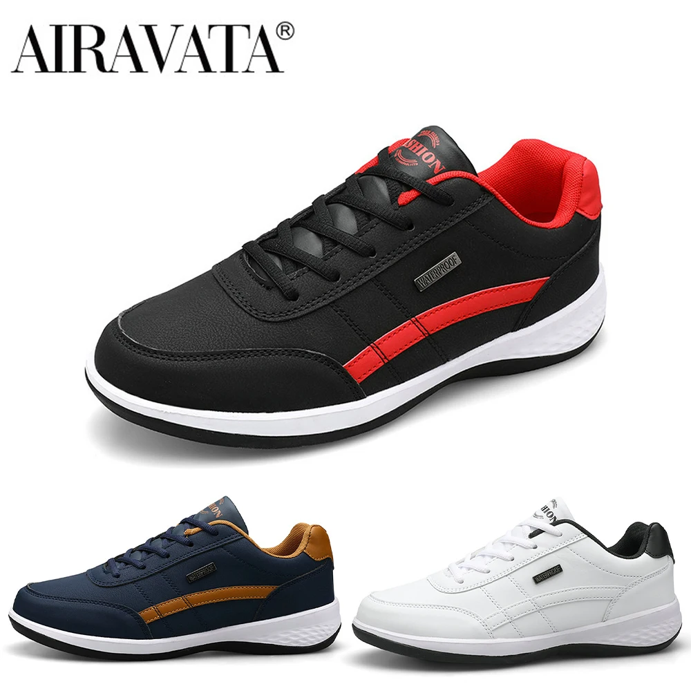 

Airavata Men Summer Shoe Sneaker Sports Recreational and Leather Waterproof Outdoor Handsome and Comfortable Flat Walking