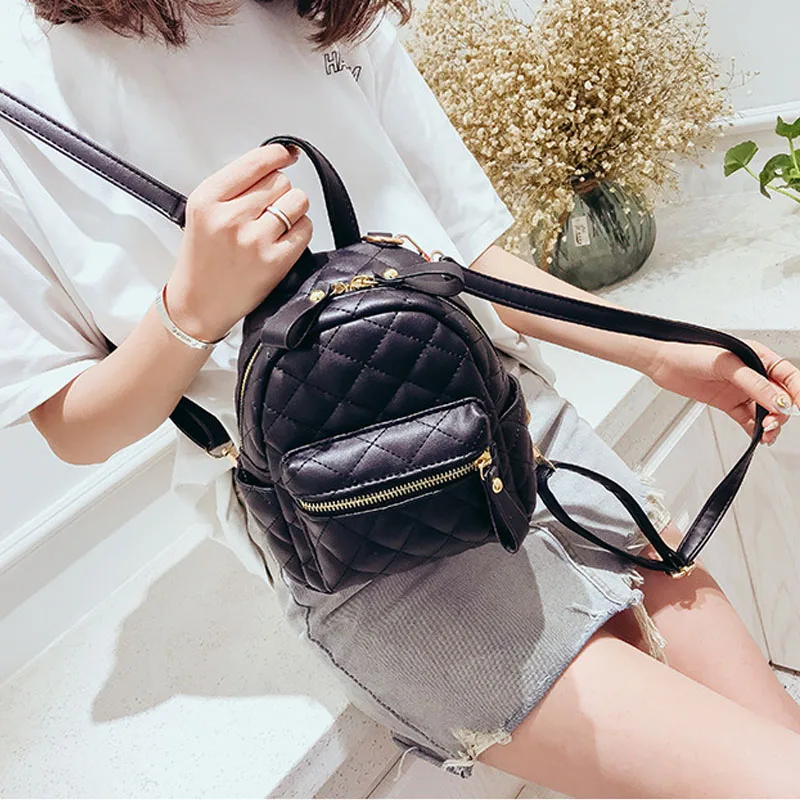 Рюкзак женский с ромбовидной вышивкой маленький ранец леской маленькая сумка |