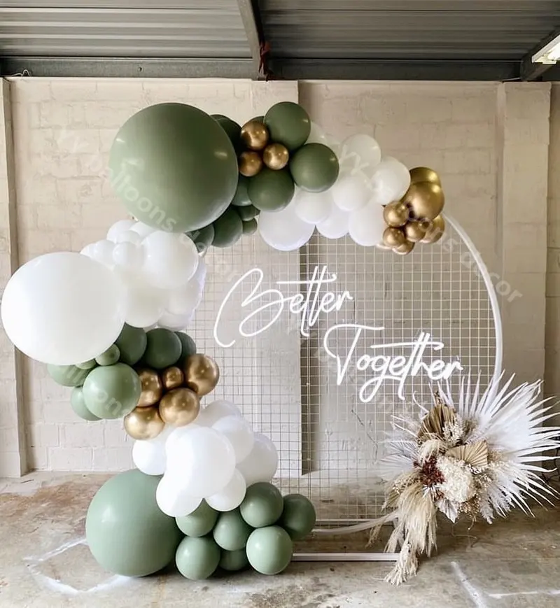 

GLOBAL Sage Green Balloons Garland Arch DIY Party Wedding Decoration Chrome Gold Matte White Balloon Baby Shower Favors Decor