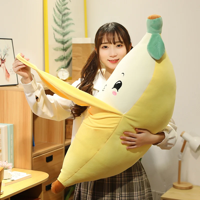

1pc 70/90CM Cute Expression Banana Plush Toys Stuffed Soft Fruit Pillow Sleeping Cushion for Children Girls Birthday Gift Dolls