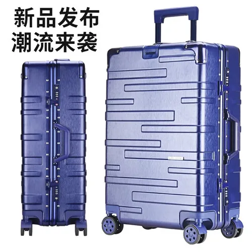 Aluminum frame KLQDZMS 2" 22" 2" 26" 29 дюймов Модный Дорожный чемодан с алюминиевой рамой, Скалка багажа, Спиннер на колесах, Мужская Женская тележка, чехол - Цвет: Aluminum frame
