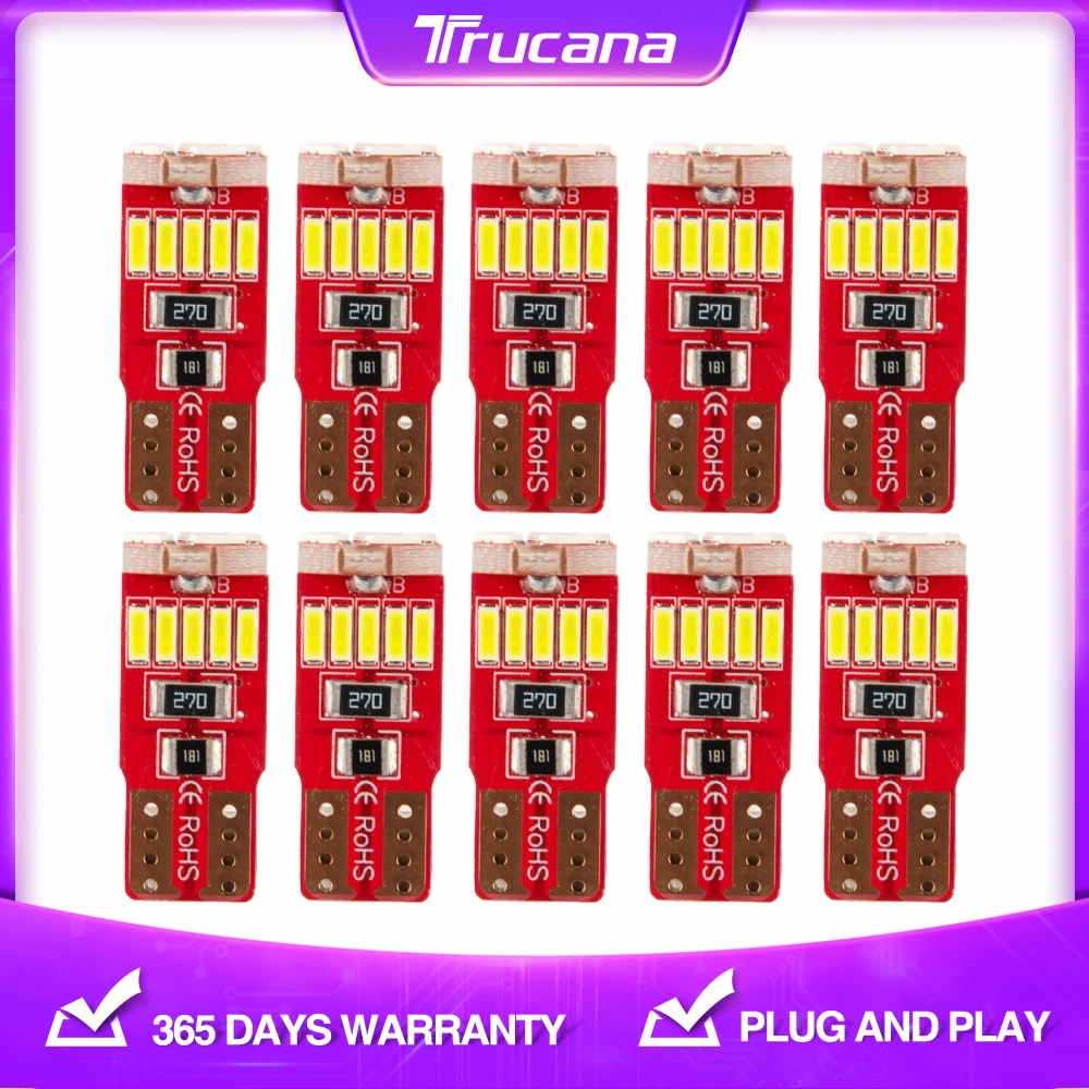 

Супер яркая светодиодная лампа для чтения в салоне автомобиля, 10x T10 W5W