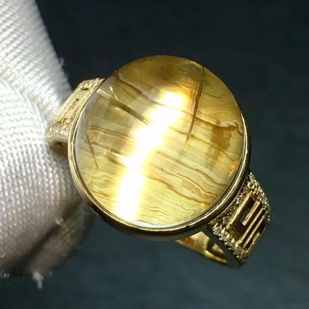 Ювелирные изделия из настоящего 18-каратного золота натуральный рутилированный