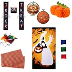 Украшение на Хэллоуин для дома, фото реквизит в виде ужасов, набор хиппи, скатерти из паутины, тыквы, привидения, домашняя игра, украшение для дома с привидениями