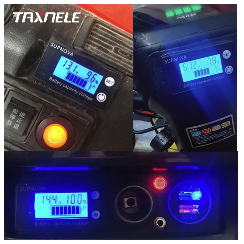 Battery Capacity Indicator tester DC 8V-100V Lead Acid Lithium LiFePO4 Car Motorcycle Voltmeter Voltage Gauge 12V 24V 48V 72V |