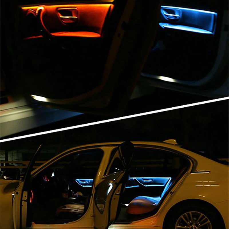 

Interior Doors Panel LED Decorative Trims Lamp with Blue and Orange Colors Atmosphere Lights for-BMW 3 Series F30 12-18