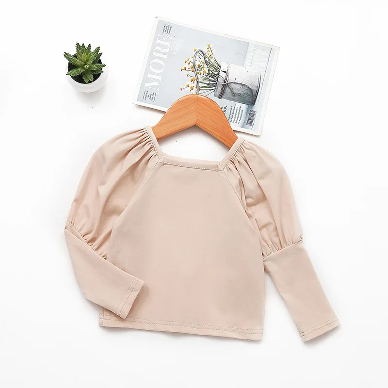 

Spring Autumn Baby Girls Blouse Cotton Kids Shirt for toddler long sleeve blouses children clothing Girls Lantern sleeve tops