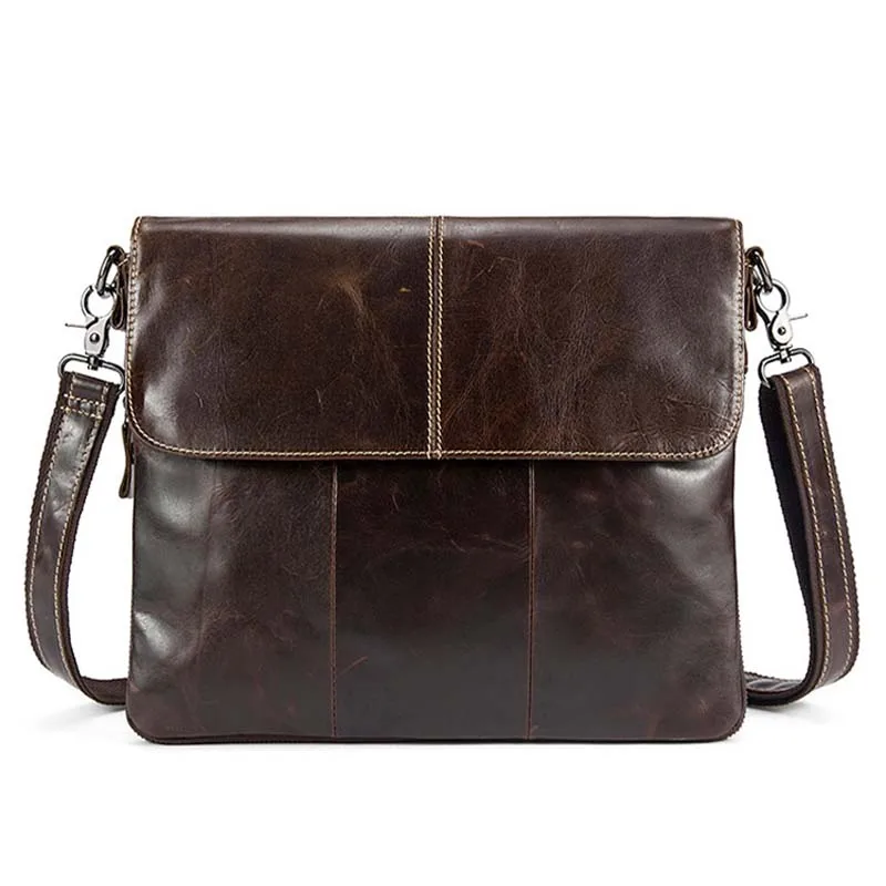 Новая мужская деловая кожаная черная сумка через плечо Портативная в