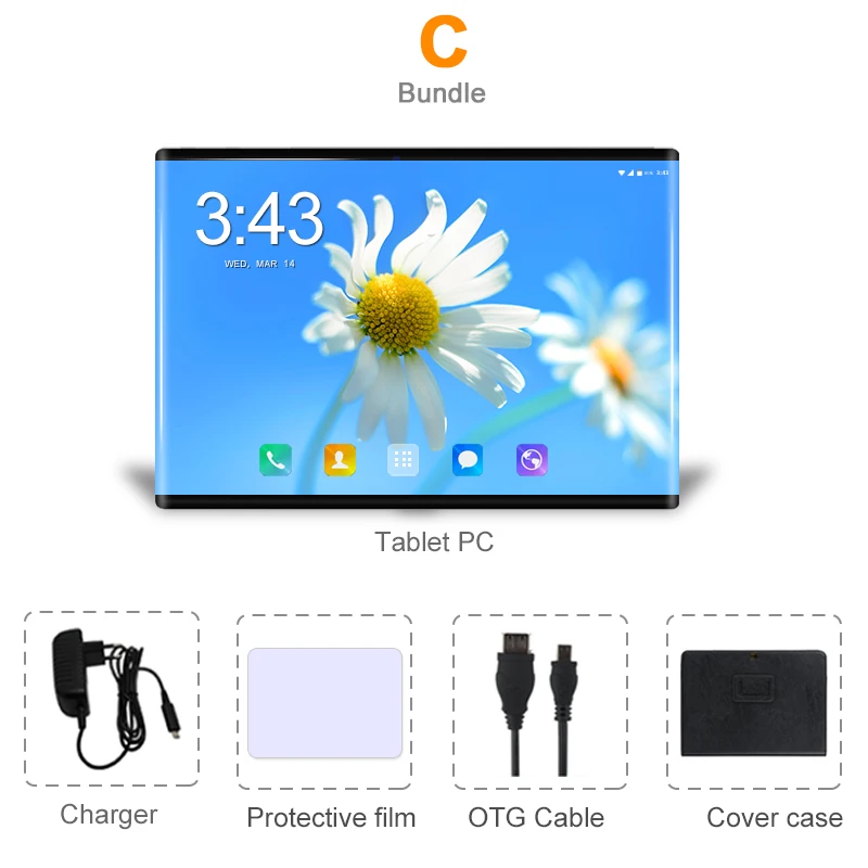 Комплект 3 DHL бесплатно 10 дюймов 2.5D стекло планшетный ПК Android 8,1 Octa Core 4G LTE 6 Гб ram 64 Гб rom 1280*800 ips A-GPS планшеты 10 10,1+ подарки - Комплект: Комплект 3