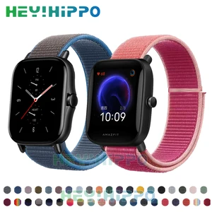 Ремешок нейлоновый для Xiaomi Huami Amazfit GTR2 GTS 2 2e 2 Mini, браслет для смарт-часов Amazfit Bip Lite 1S U GTR 47 мм, 2022 мм