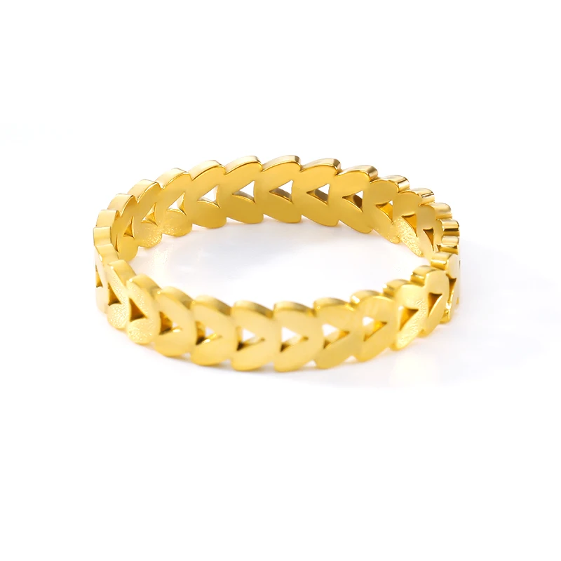 Минимализм лист Кольца для женщин изысканные украшения из нержавеющей стали