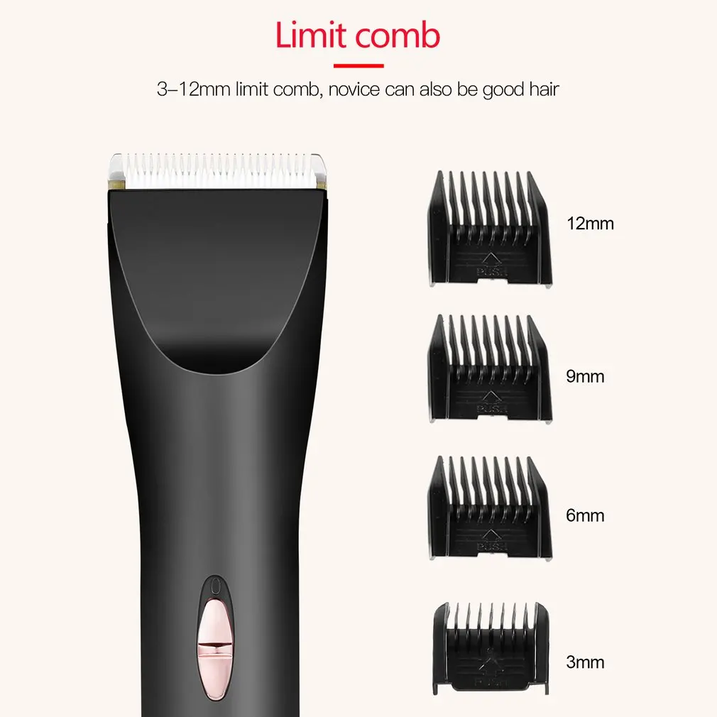 

Low Noise Design Five File Trimming Acute Ceramic Cutter Head Strong Power Professional Hair Clipper With 4 Speed Limit Combs