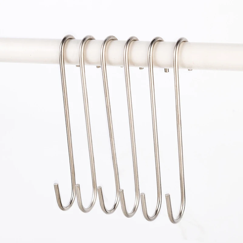 

1pcs Iron 10-40cm S-Shape Hook Kitchen Bedroom Multi-function Railing S Hanger Hook Clasp Holder Hooks Hanging Storage Tools