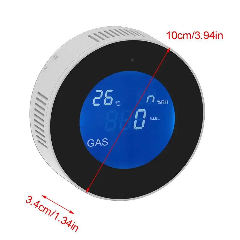 

WIFI Tuya Smart Natural Gas Leakage Detector Methane CH4 Leak Alarm Monitor Digital LCD Temperature Sensor for Kitchen