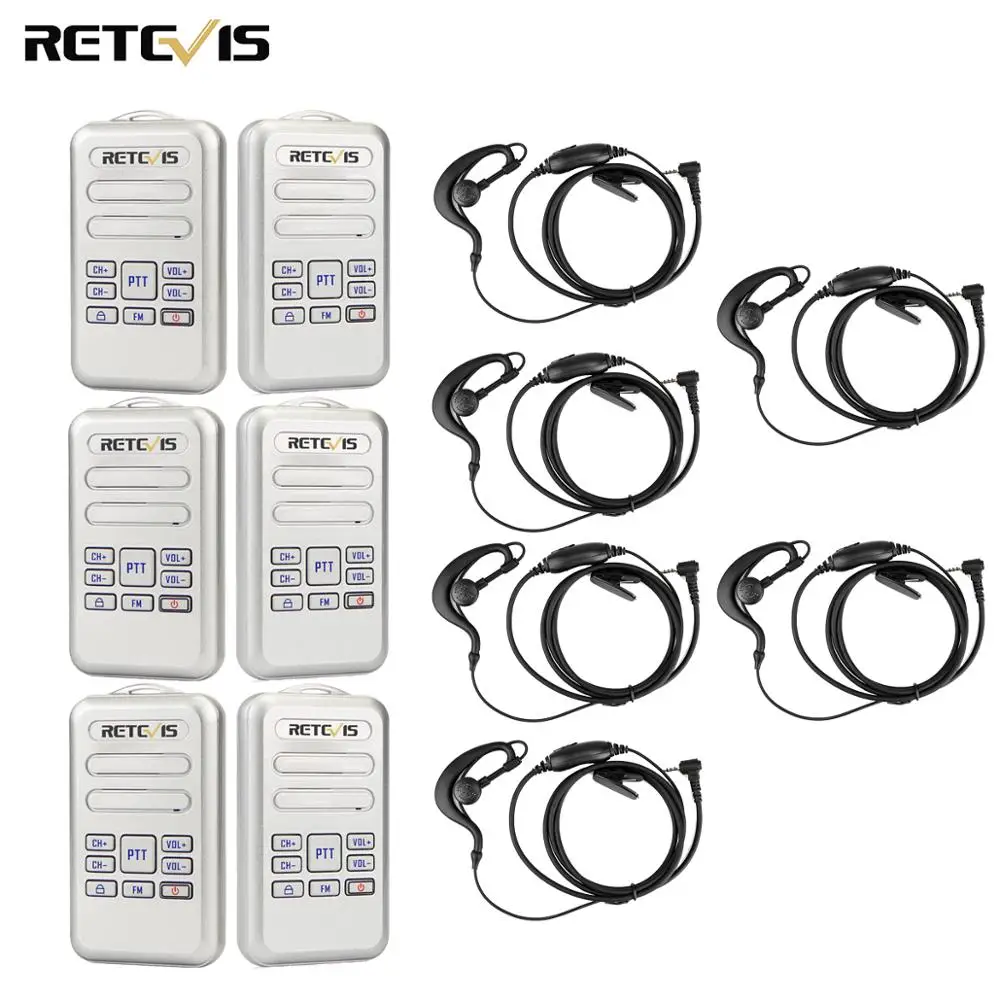 Мини рация 2 Вт UHF 400 470 МГц FM 16CH Business 6 шт. RETEVIS RT20 Двусторонняя радиосвязь Ручной