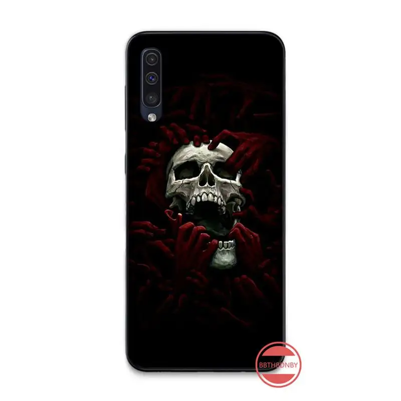Simple skull funny logo Cover Black Soft Shell Phone Case For Samsung Galaxy A 3 6 7 8 10 20 30 40 50 70 71 10S 20S 30S 50S PLUS | Мобильные
