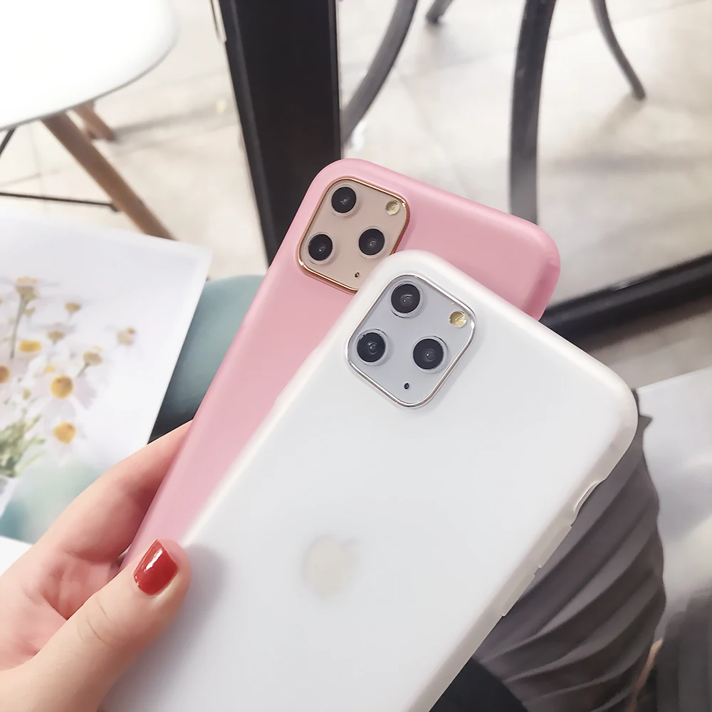 Прозрачный яркий однотонный чехол для телефона для iPhone 11 Pro Max X XR XS Max 6 6S 7 8 Plus Мягкая силиконовая задняя крышка на весь корпус Coque