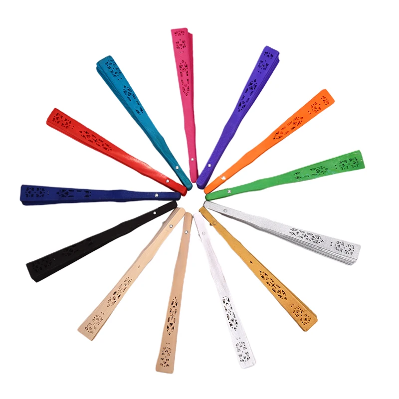 

1PCS Wedding Hand Fragrant Chinese Style Wooden Party Carved Bamboo Folding Fan