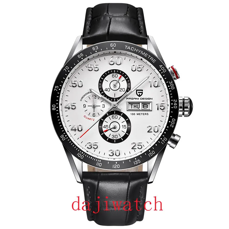 Pagani 42 мм роскошный дизайн черный циферблат Многофункциональный кварцевый