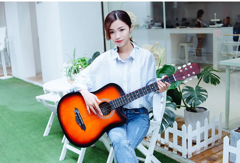 38 дюймов гитара Акустическая для начинающих Музыкальные инструменты