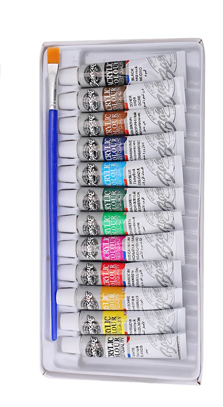 Профессиональная акриловая краска 6 мл 12 цветов искусственная ручная кисть для