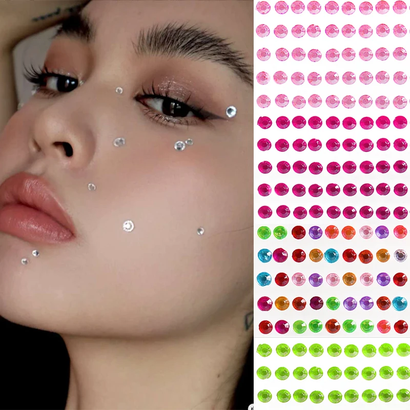 

Color Party Festival Decoration Face Body Colored Diamonds Jewels Stickers Self Adhesive Eye Shadow Diamond Makeup Nail Decals